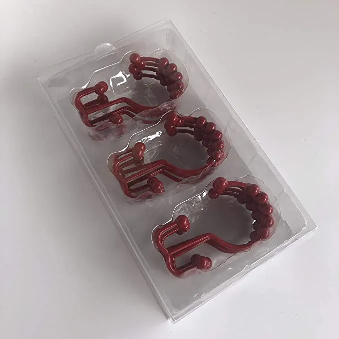Shower Curtain Rings Hooks - Chrome Finish - Premium 18/8 Stainless Steel - Double Hooks