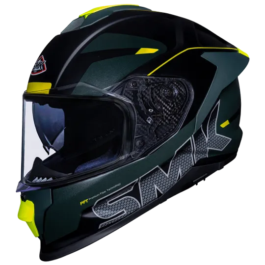 SMK Titan Firefly Matt Black Green Yellow (MA284) Helmet