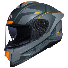 SMK Titan Firefly Matt Grey Orange (MA667) Helmet