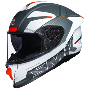 SMK Titan Firefly Matt White Grey Red (MA613) Helmet