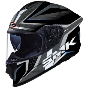 SMK Titan Slick Gloss Black Grey Blue (GL265) Helmet