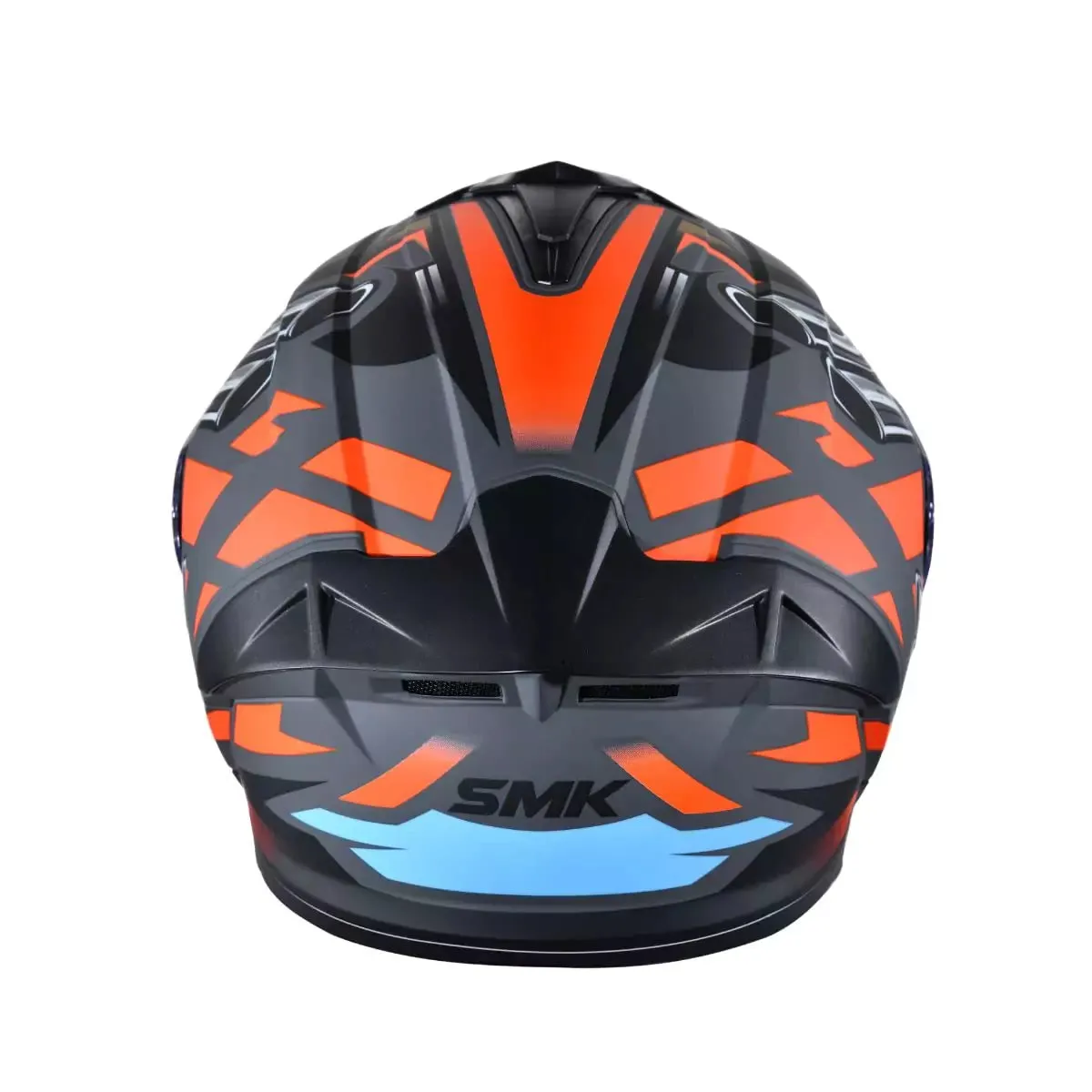 SMK TYPHOON MOTORHEAD GL676 GLOSSY GREY ORANGE Motorbike Helmet  (Orange, Black)