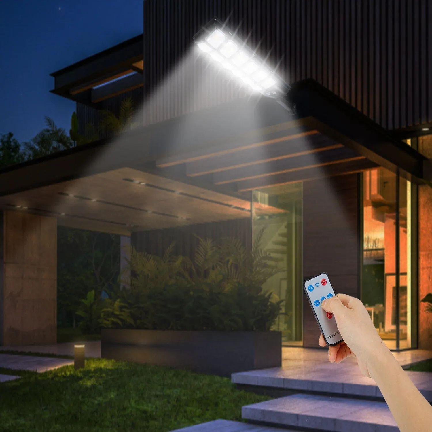 Solar Powered Wall Light Beads PIR Motion Sensor