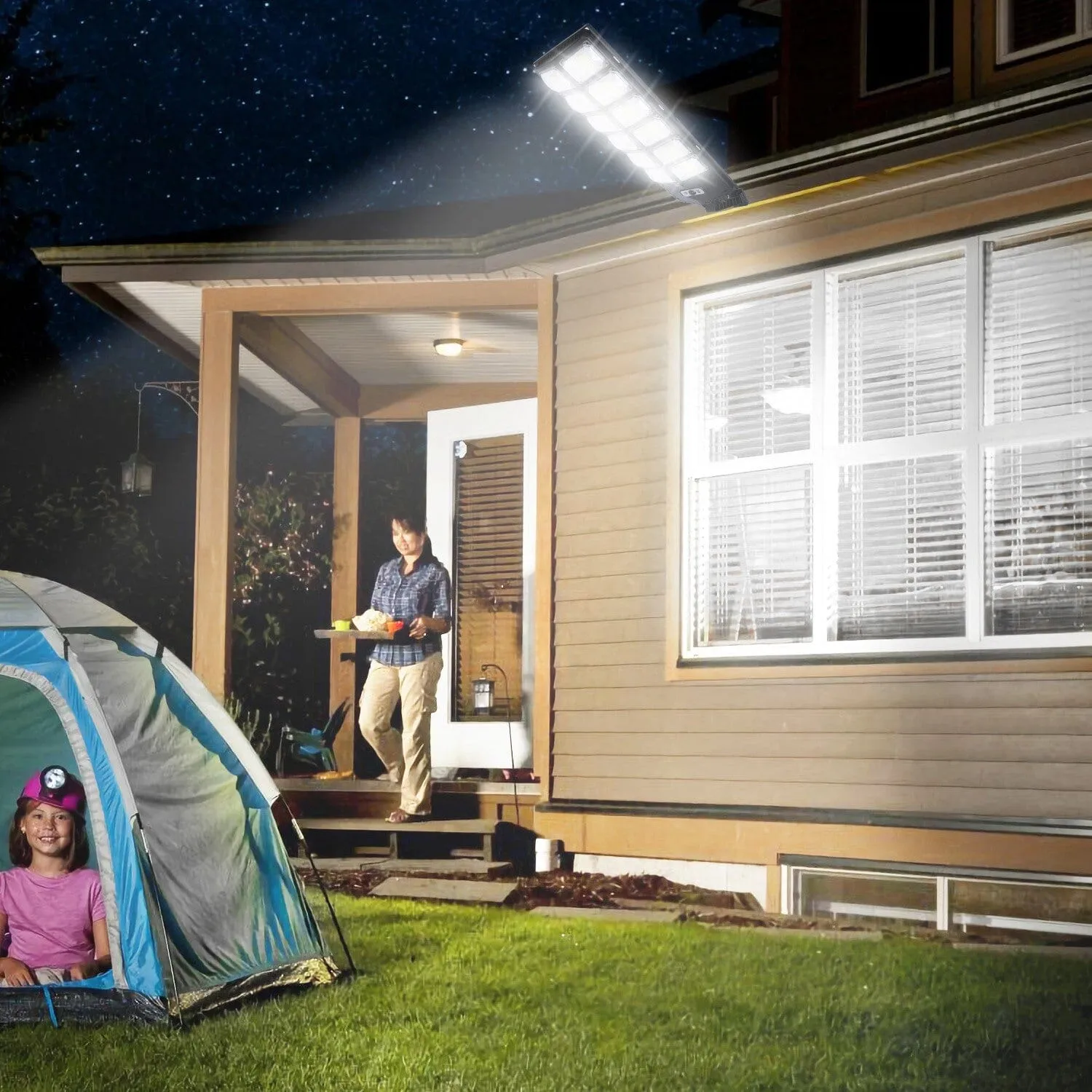Solar Powered Wall Light Beads PIR Motion Sensor
