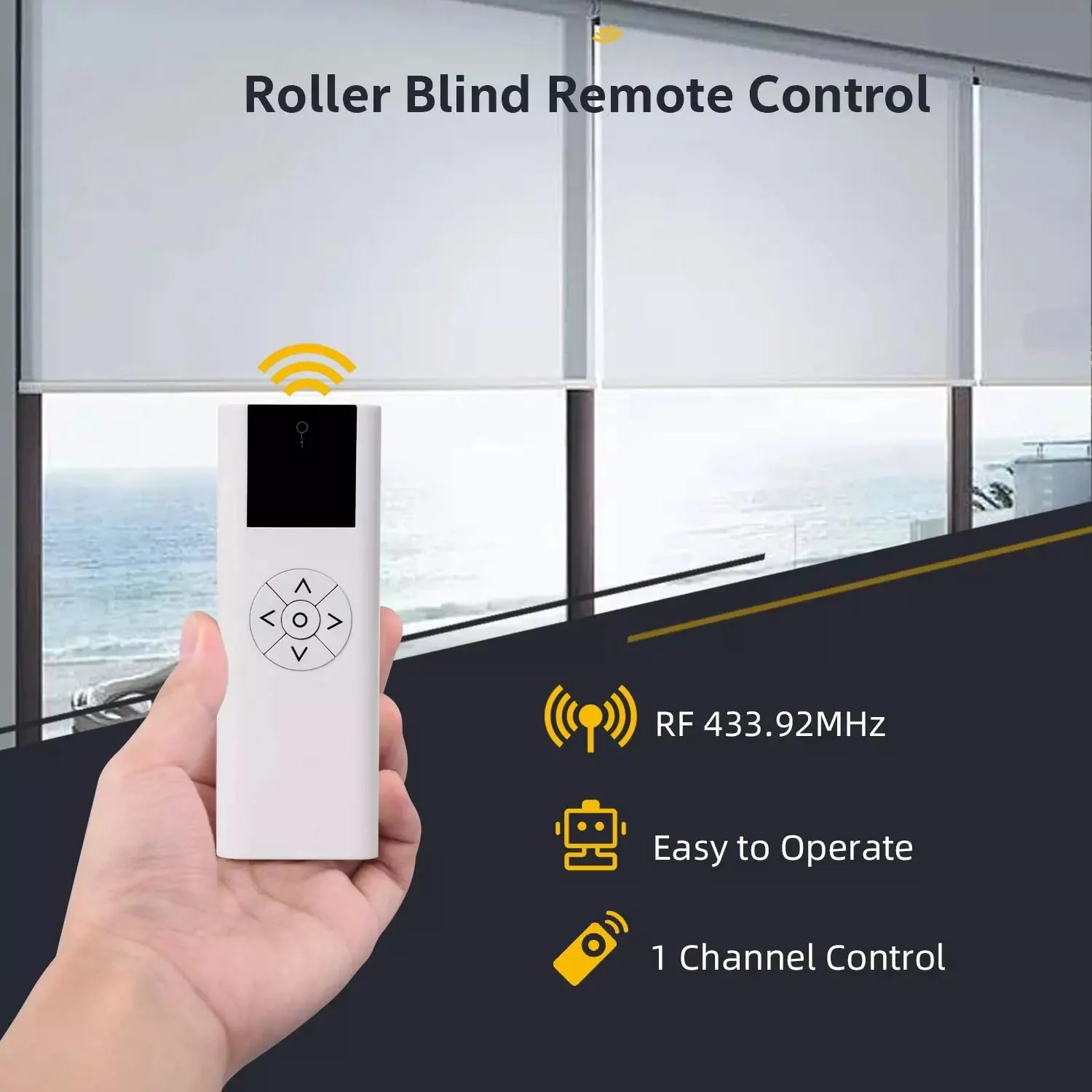 Sortfle AC114-01 Remote Control Compatible EL03-10HH01, 1 Channel Wireless Blinds Controller for Motorized Roller Shades and Blinds