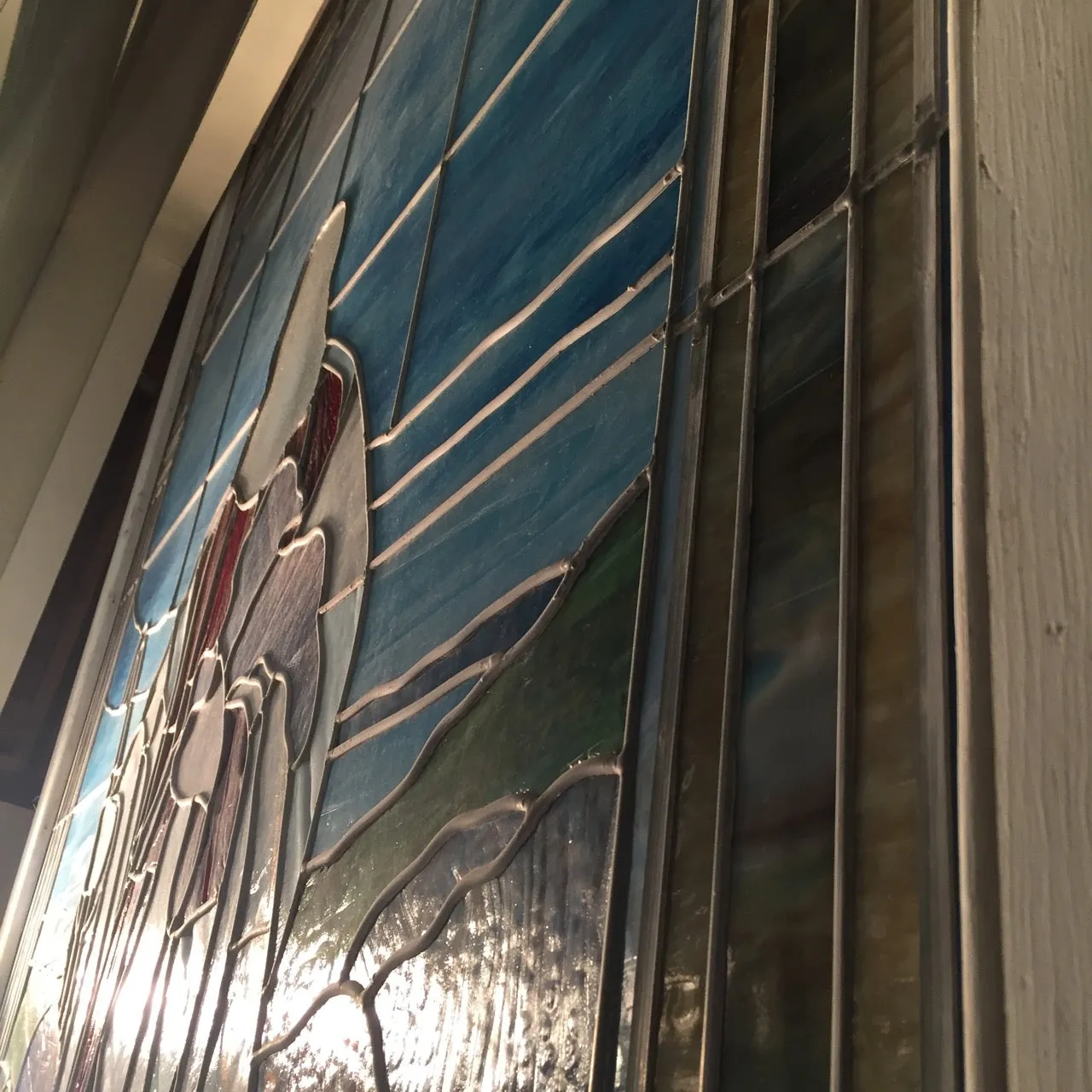 Stained Glass, Leaded Glass Mural, Jesus, Large, Two Unique Murals