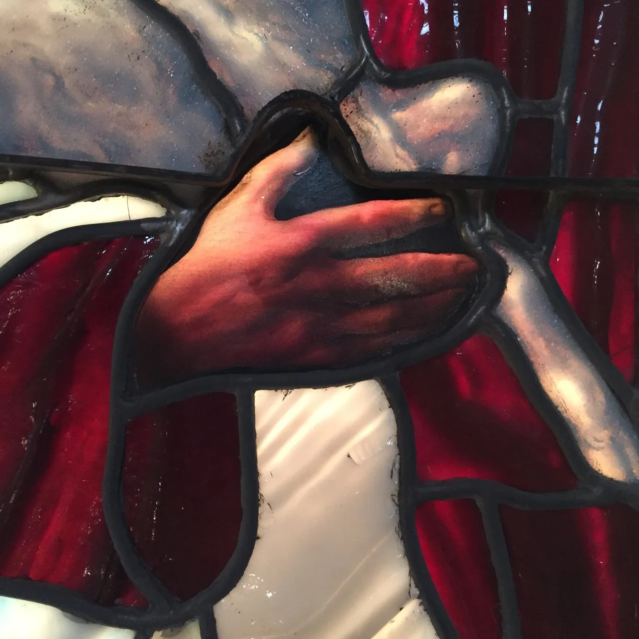 Stained Glass, Leaded Glass Mural, Jesus, Large, Two Unique Murals