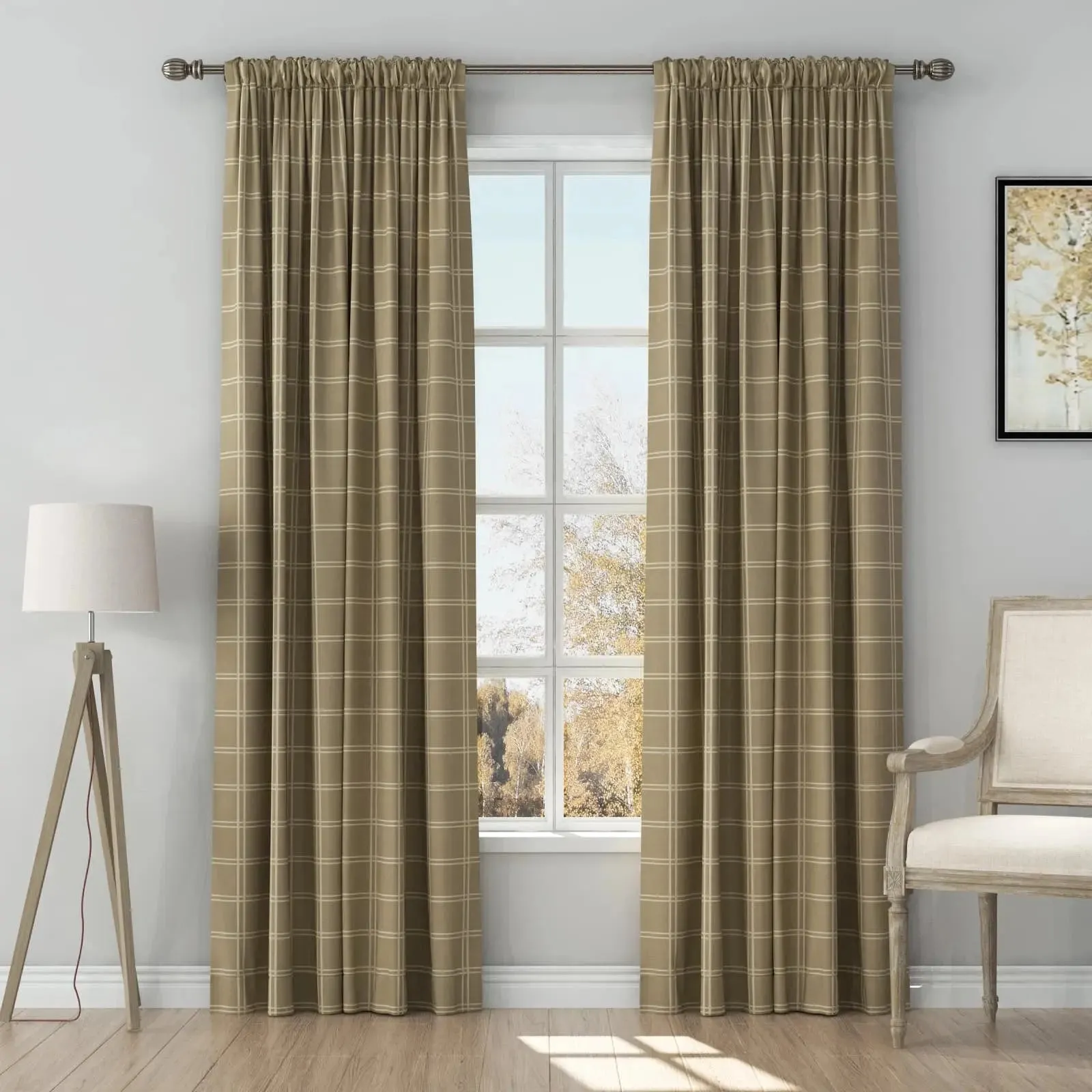 Stefana Silber Print Linen Curtain Drapery Soft Top