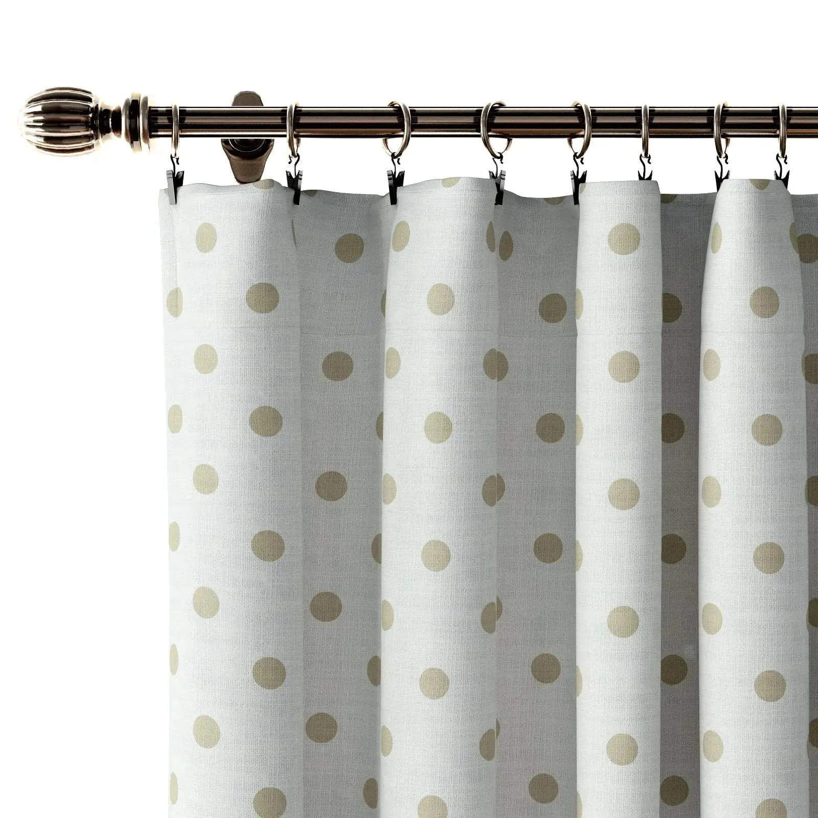 Stefana Silber Print Linen Curtain Drapery Soft Top