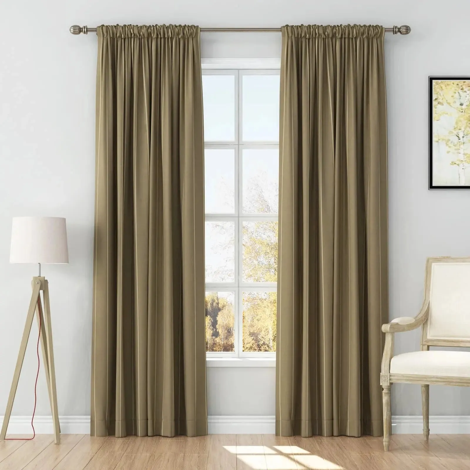 Stefana Silber Print Linen Curtain Drapery Soft Top