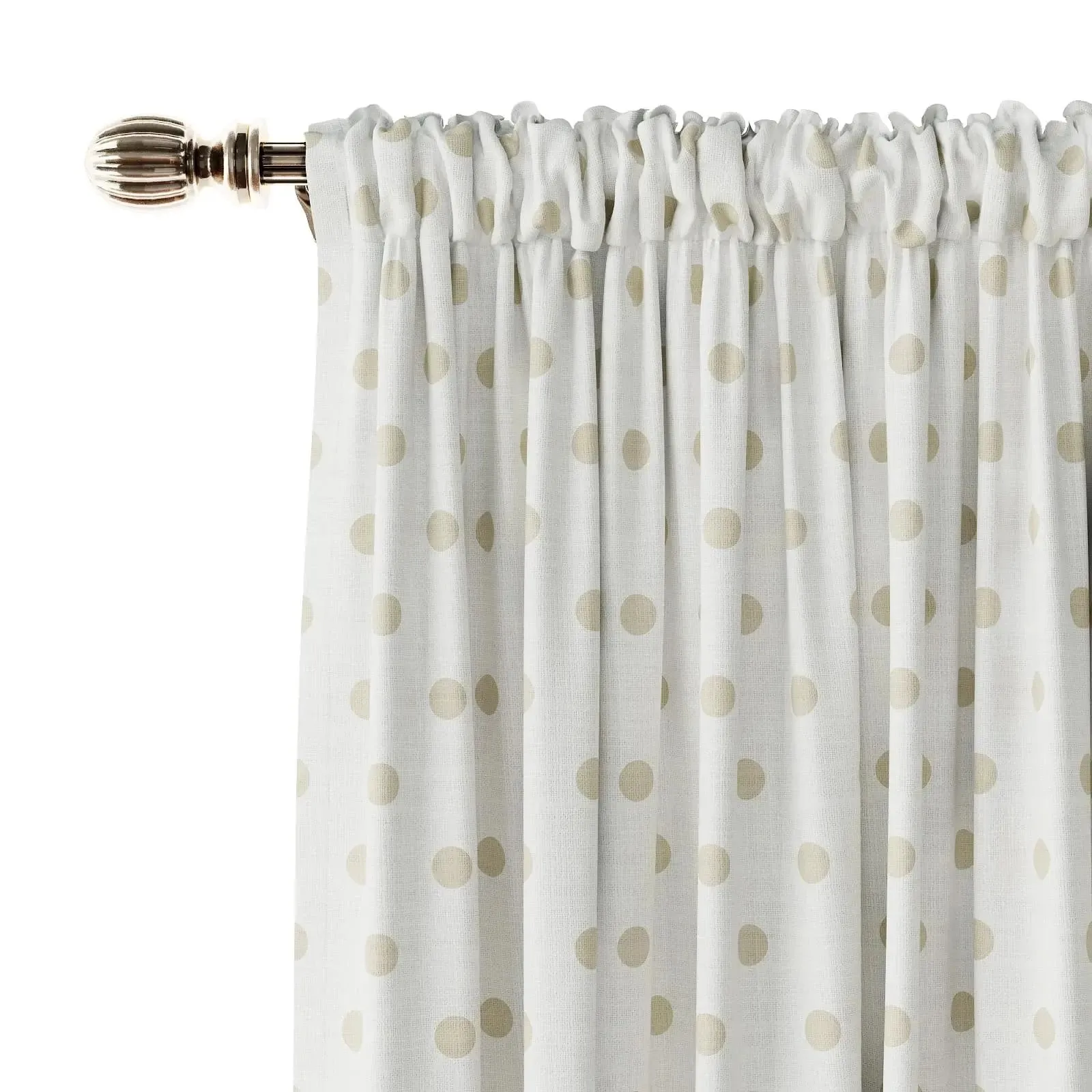 Stefana Silber Print Linen Curtain Drapery Soft Top
