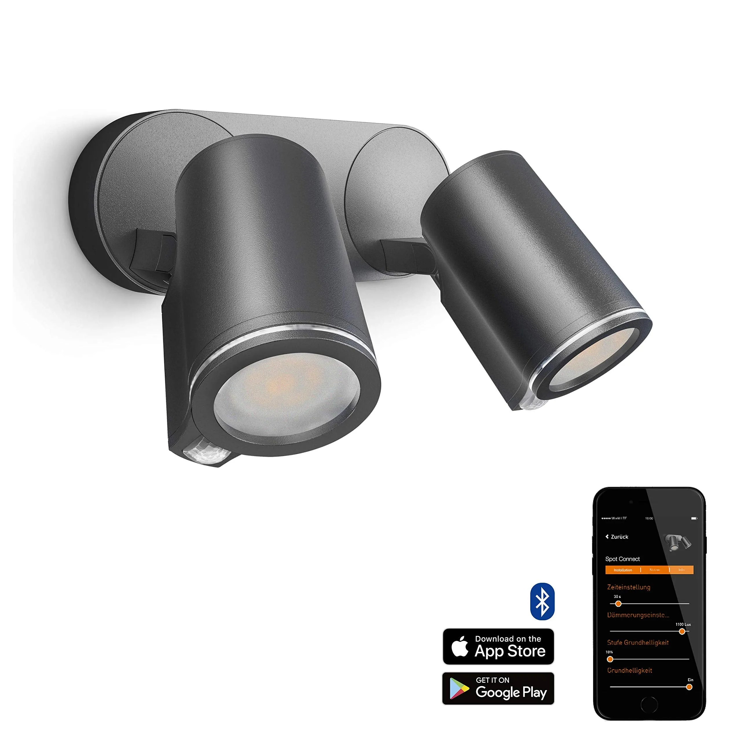 Steinel Outdoor Spotlight Spot Duo Sensor Connect, Aluminium, 15 W, Anthracite