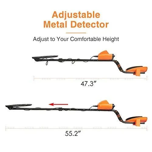 SUNPOW Professional Metal Detector for Adults, Adjustable Ground Balance, Disc & Notch & Pinpoint Modes, Upgraded DSP Chip, Multiple Audio Prompts
