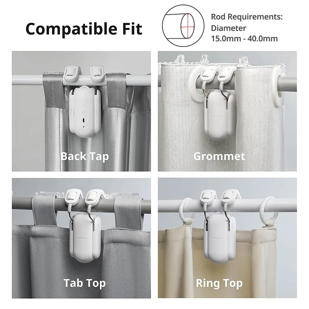 SwitchBot Curtain (Rod 2) with Hub Mini Bundle | Smart Electric Motor - Wireless App Automate Timer Control with SwitchBot Hub Mini to Make it Compatible with Alexa, Google Home, IFTTT