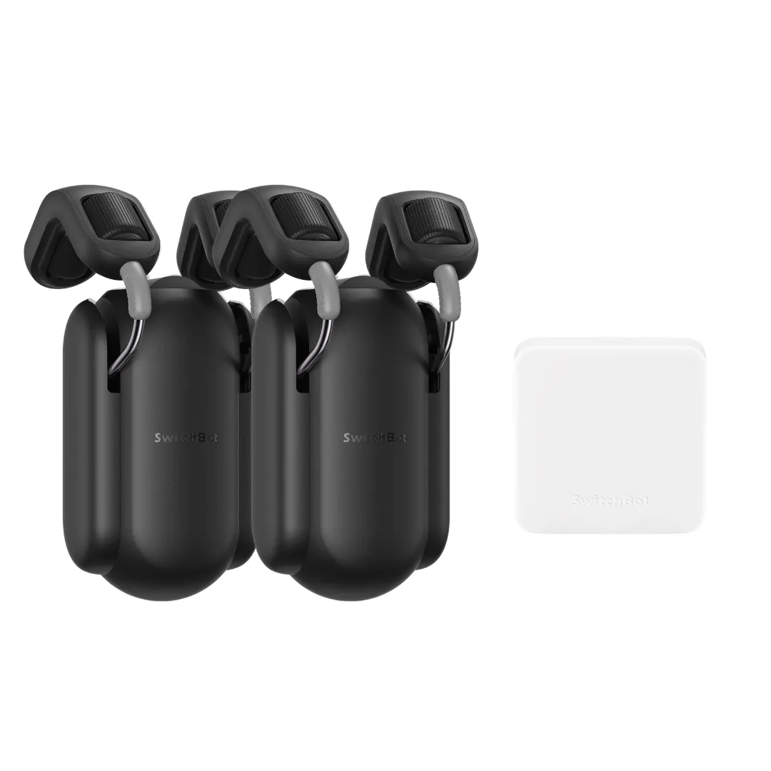 SwitchBot Curtain (Rod 2) with Hub Mini Bundle | Smart Electric Motor - Wireless App Automate Timer Control with SwitchBot Hub Mini to Make it Compatible with Alexa, Google Home, IFTTT