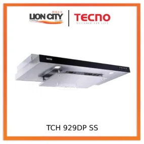 Tecno Uno TCH 929 DP  SS/ BK Slim Line Hood S/S w/ Black Panel / Full Black 90cm, Twin Motors