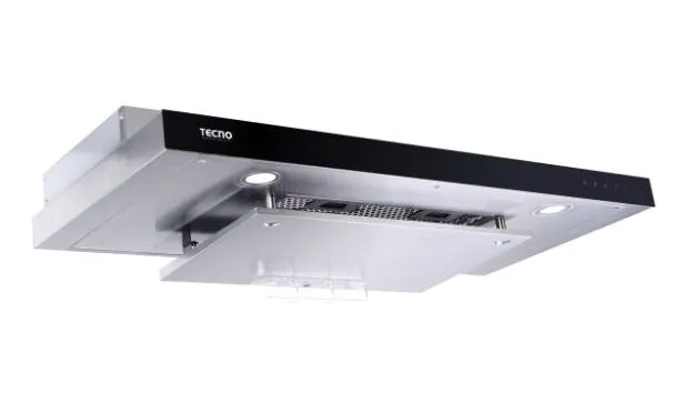 Tecno Uno TCH 939 DTC  SS / BK Slim Line Hood S/S w/ Black Panel / Full Black 90cm, Twin Motors, Touch Control