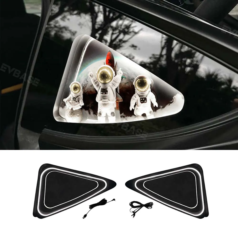 Tesla Model Y/3 Rear Triangle Window LED Lighting DIY Ornament Kit Neon Ambient Decorative Light Side Quarter Window