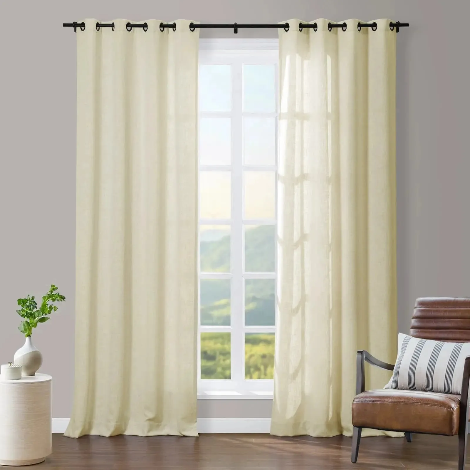 Tia Linen Curtain Drapery Grommet
