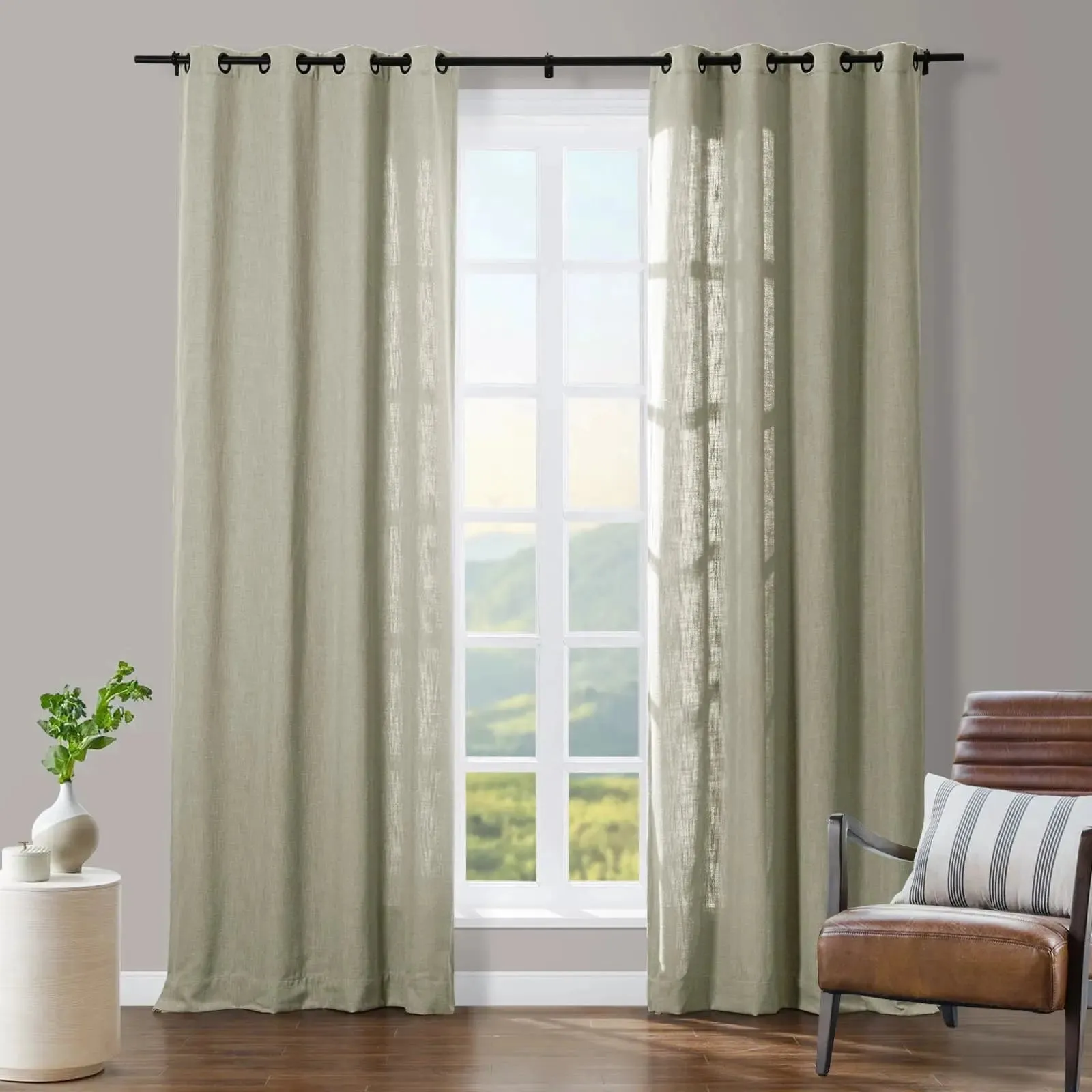 Tia Linen Curtain Drapery Grommet