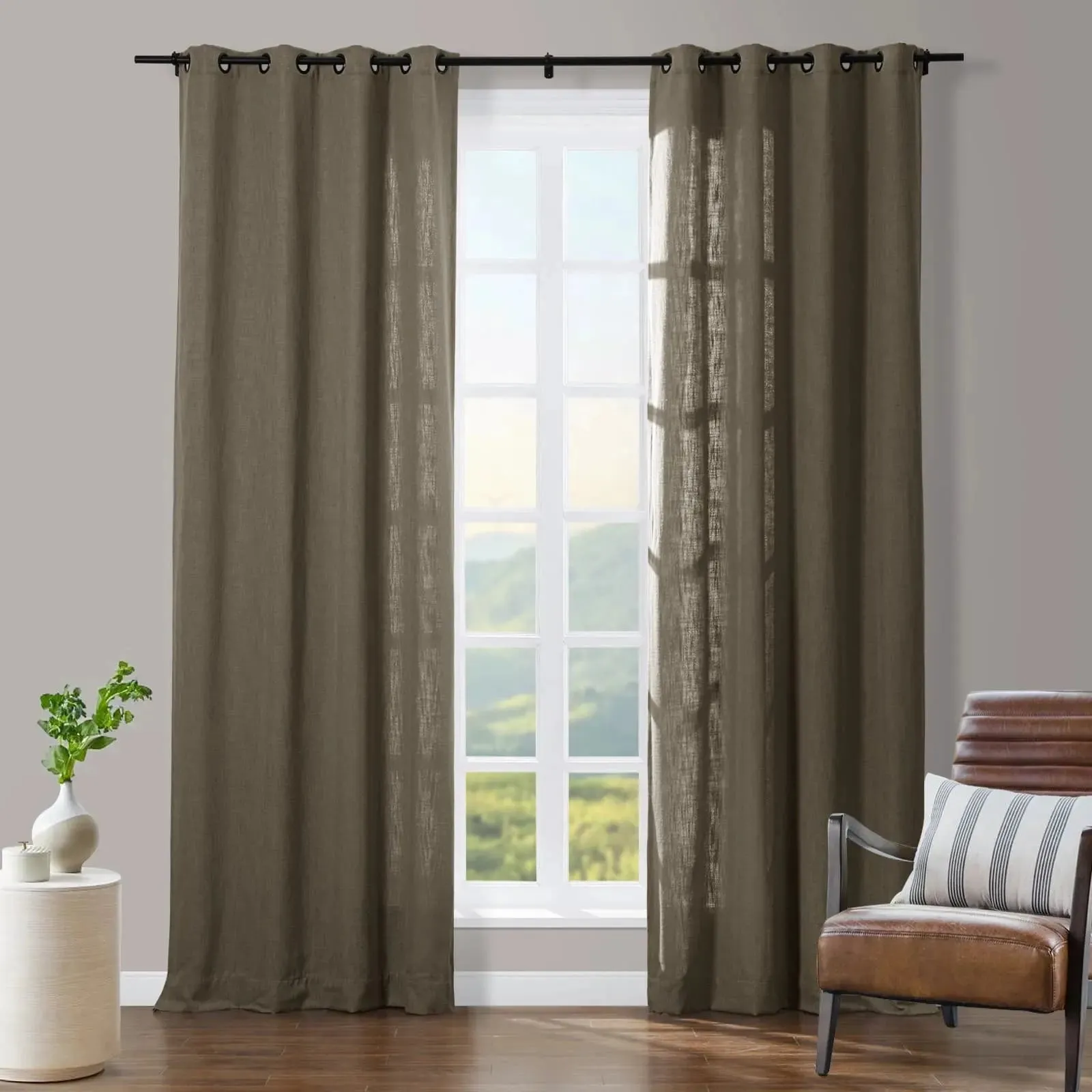 Tia Linen Curtain Drapery Grommet