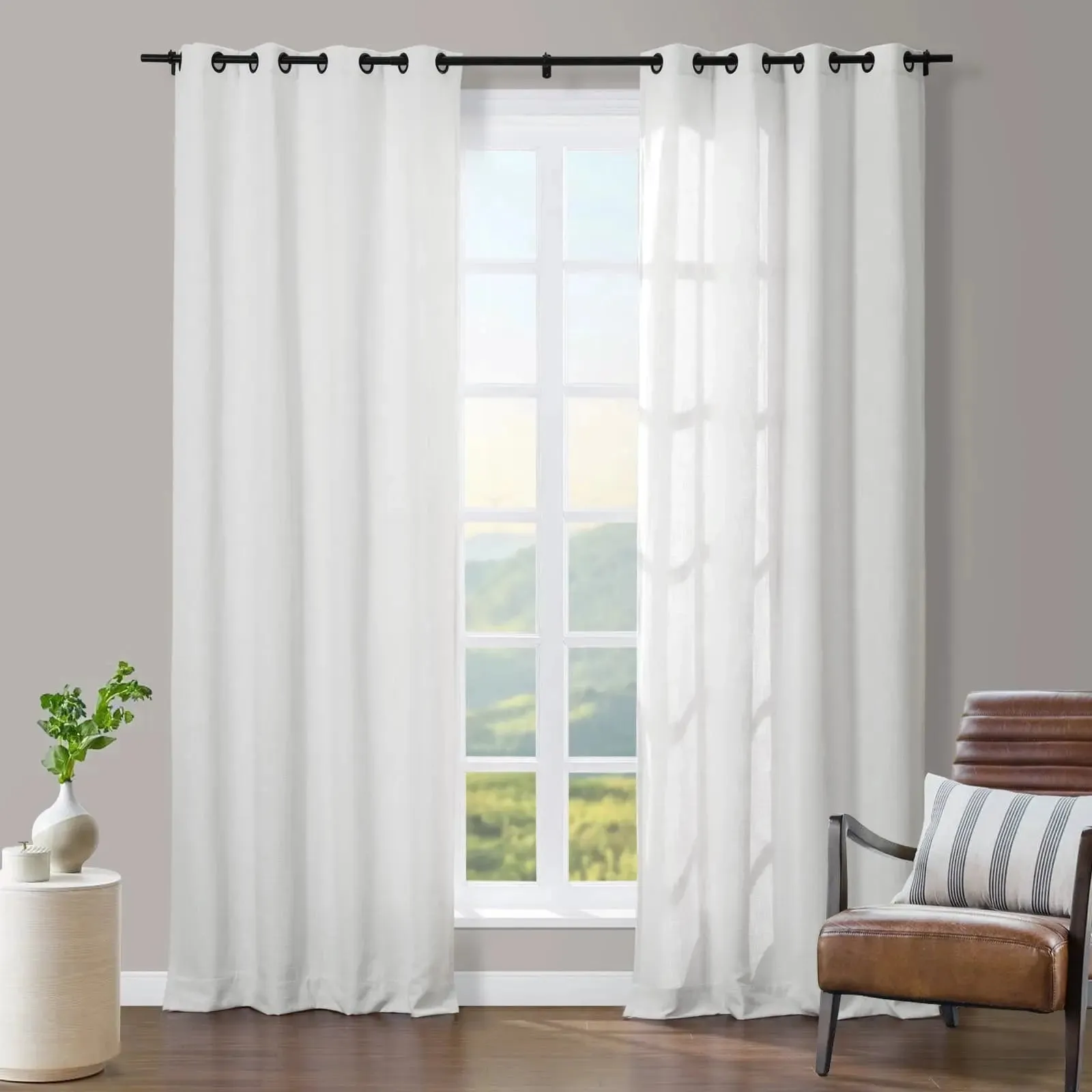 Tia Linen Curtain Drapery Grommet