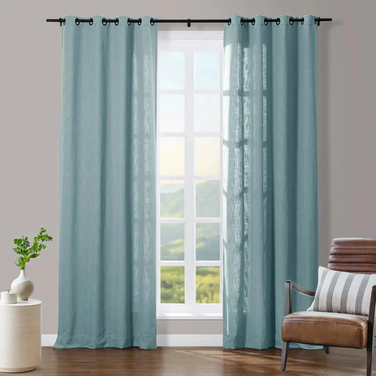 Tia Linen Curtain Drapery Grommet