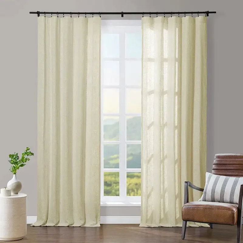 Tia Linen Curtain Drapery Soft Top