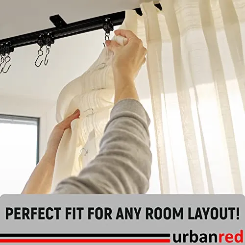 UrbanRed Bendable Ceiling Curtain Track 5 Meters (16.4FT) Black