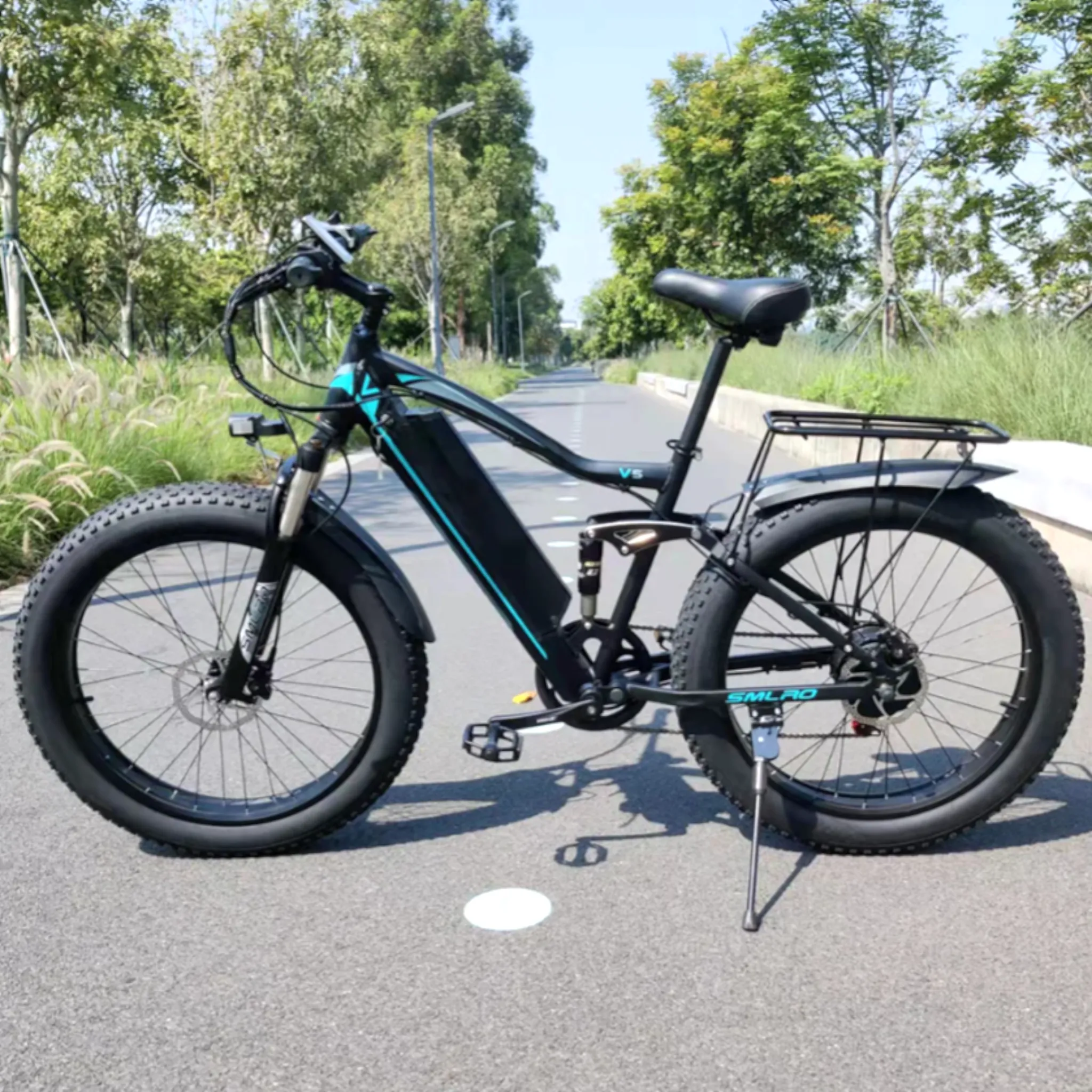 V5  Dual Suspension SMLRO Electric Bike 26 inch fat tyre
