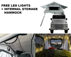 Ventura Deluxe 1.4 Roof Top Tent   LED Lights   Internal Storage Hammock