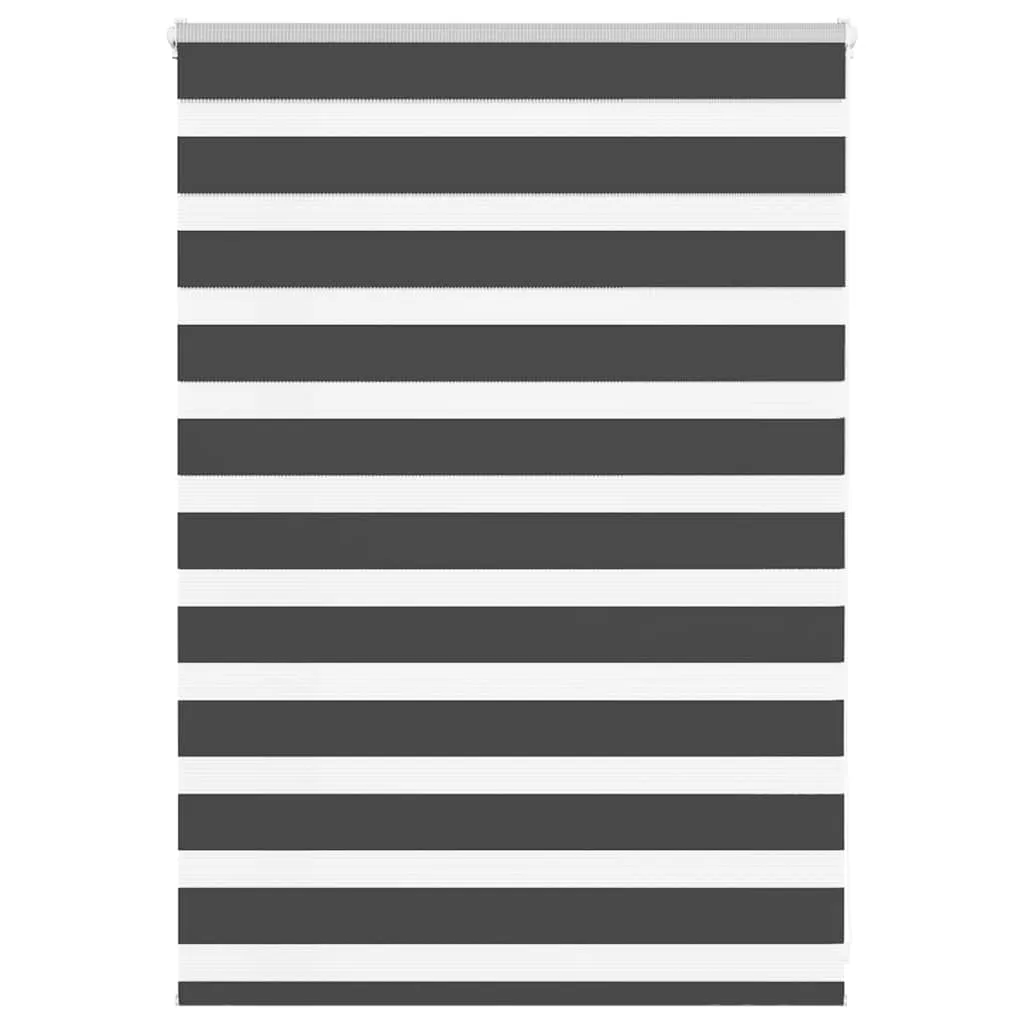 vidaXL Zebra Blind Black 100x100 cm Fabric Width 95.9 cm Polyester