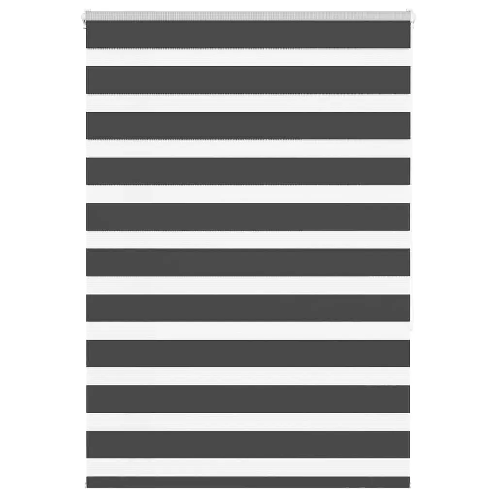 vidaXL Zebra Blind Black 105x150 cm Fabric Width 100.9 cm Polyester
