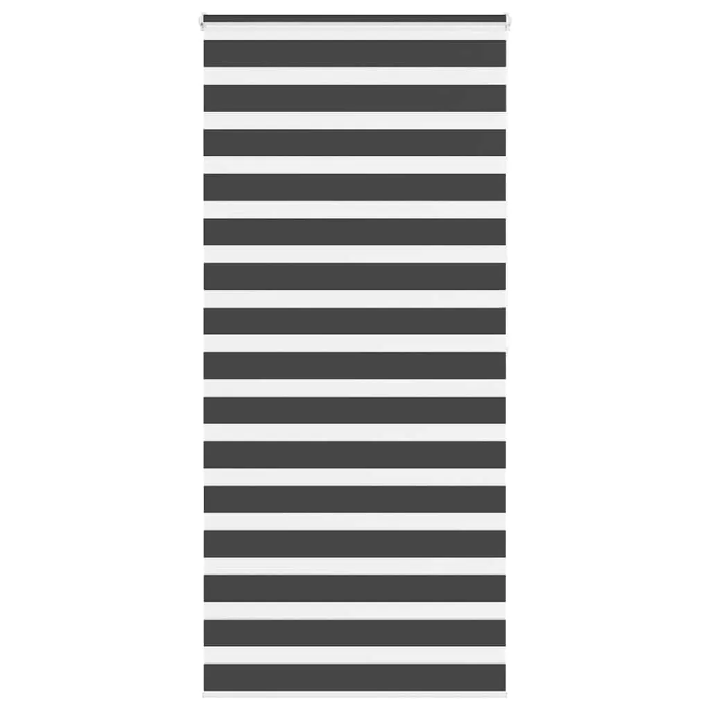 vidaXL Zebra Blind Black 105x200 cm Fabric Width 100.9 cm Polyester