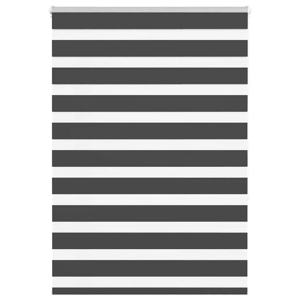 vidaXL Zebra Blind Black 110x150 cm Fabric Width 105.9 cm Polyester