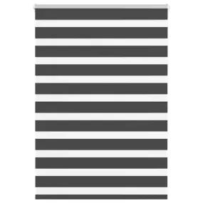 vidaXL Zebra Blind Black 110x150 cm Fabric Width 105.9 cm Polyester