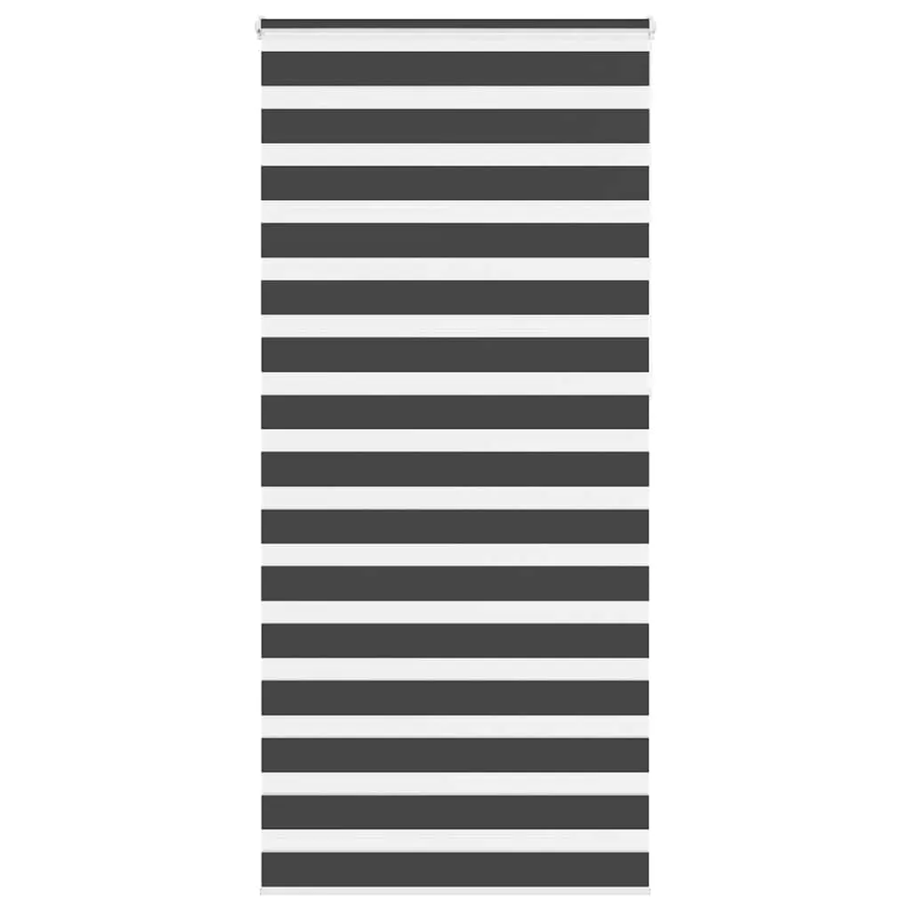 vidaXL Zebra Blind Black 110x230 cm Fabric Width 105.9 cm Polyester