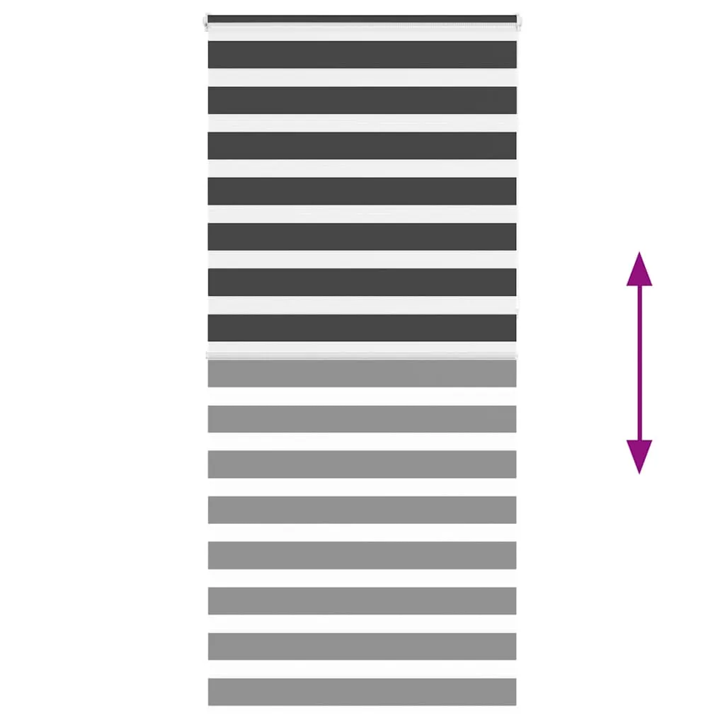 vidaXL Zebra Blind Black 110x230 cm Fabric Width 105.9 cm Polyester
