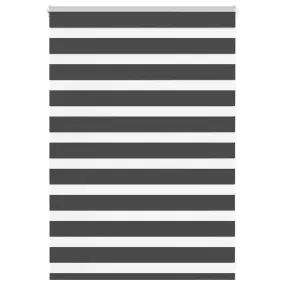 vidaXL Zebra Blind Black 115x100 cm Fabric Width 110.9 cm Polyester