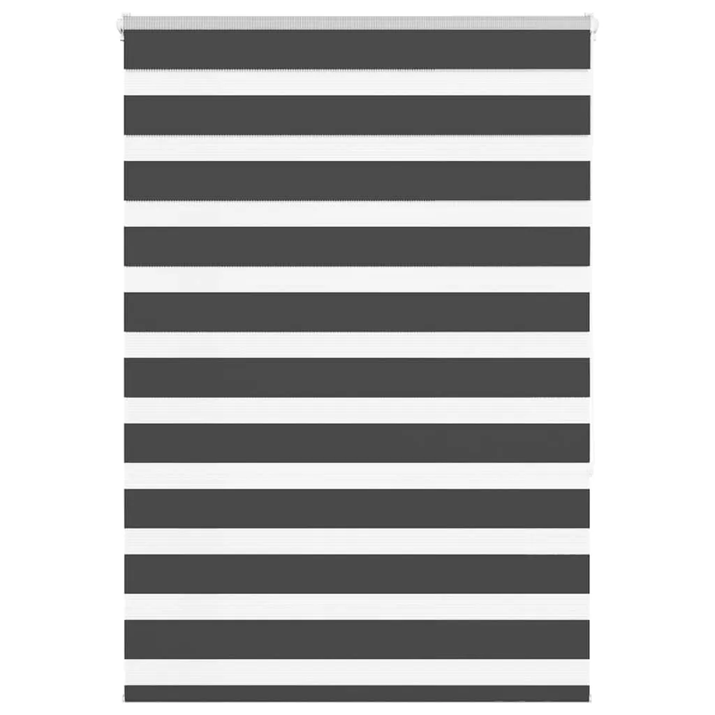 vidaXL Zebra Blind Black 115x150 cm Fabric Width 110.9 cm Polyester