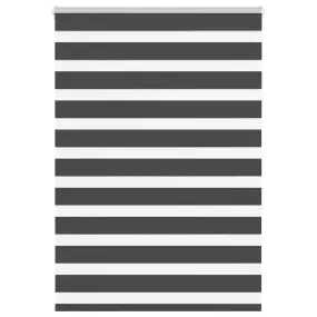 vidaXL Zebra Blind Black 115x150 cm Fabric Width 110.9 cm Polyester