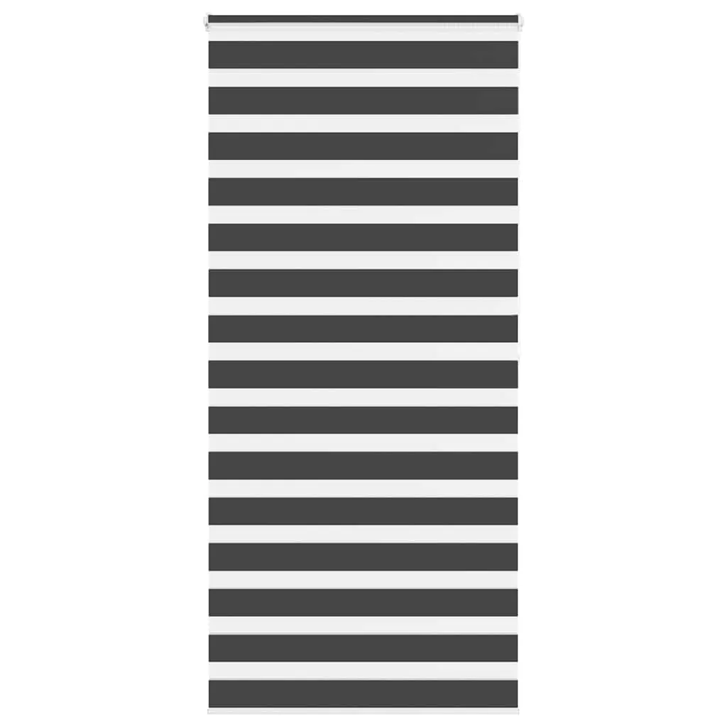vidaXL Zebra Blind Black 115x200 cm Fabric Width 110.9 cm Polyester