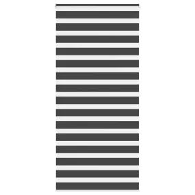 vidaXL Zebra Blind Black 115x200 cm Fabric Width 110.9 cm Polyester