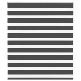 vidaXL Zebra Blind Black 125x100 cm Fabric Width 120.9 cm Polyester