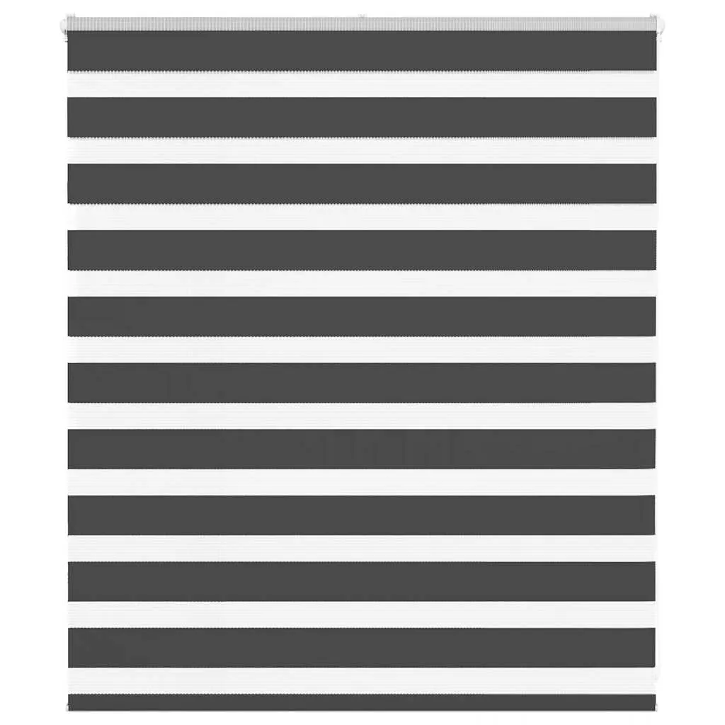 vidaXL Zebra Blind Black 125x100 cm Fabric Width 120.9 cm Polyester
