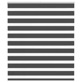vidaXL Zebra Blind Black 125x150 cm Fabric Width 120.9 cm Polyester