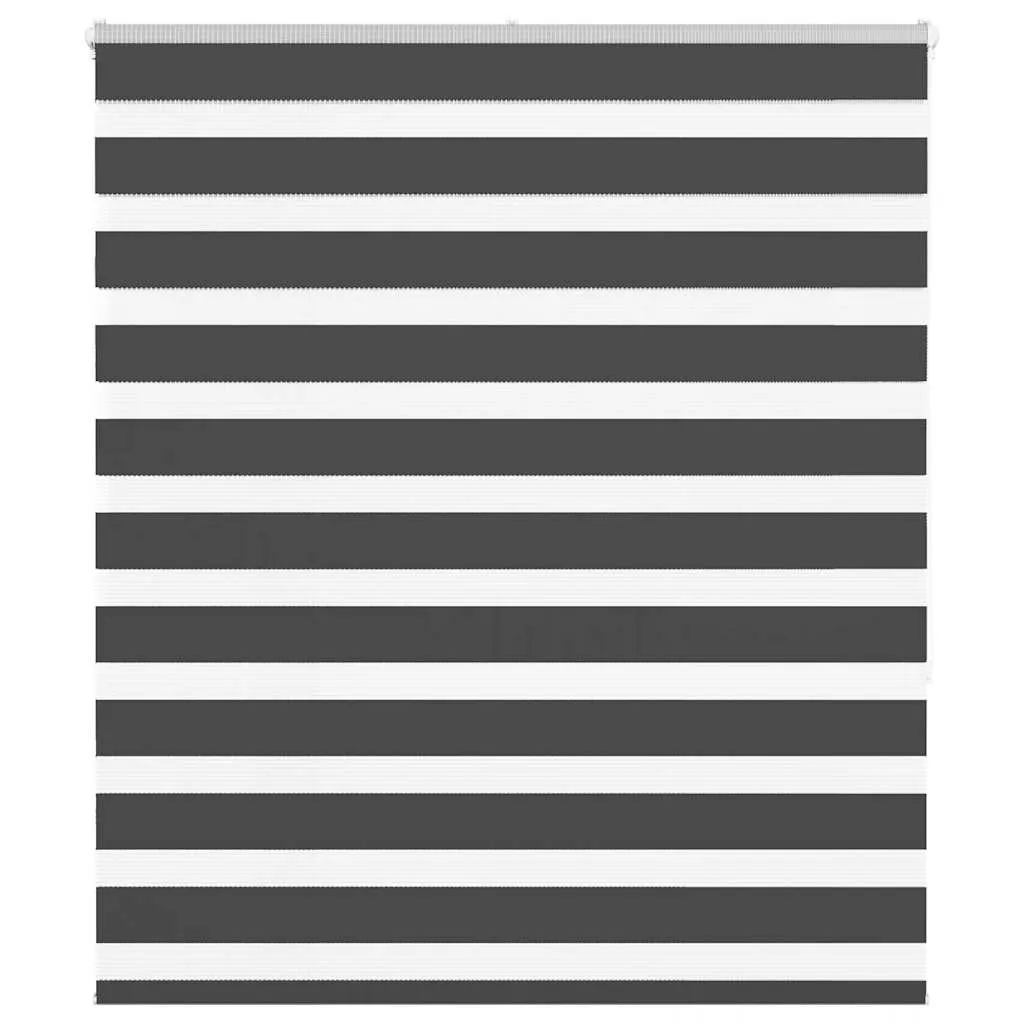 vidaXL Zebra Blind Black 125x150 cm Fabric Width 120.9 cm Polyester