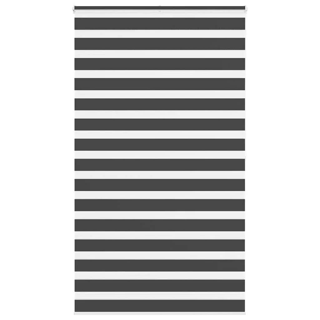 vidaXL Zebra Blind Black 125x200 cm Fabric Width 120.9 cm Polyester