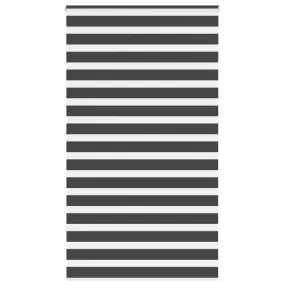 vidaXL Zebra Blind Black 125x230 cm Fabric Width 120.9 cm Polyester