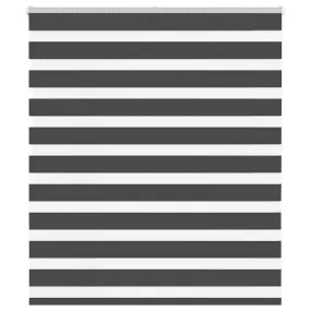 vidaXL Zebra Blind Black 130x100 cm Fabric Width 125.9 cm Polyester